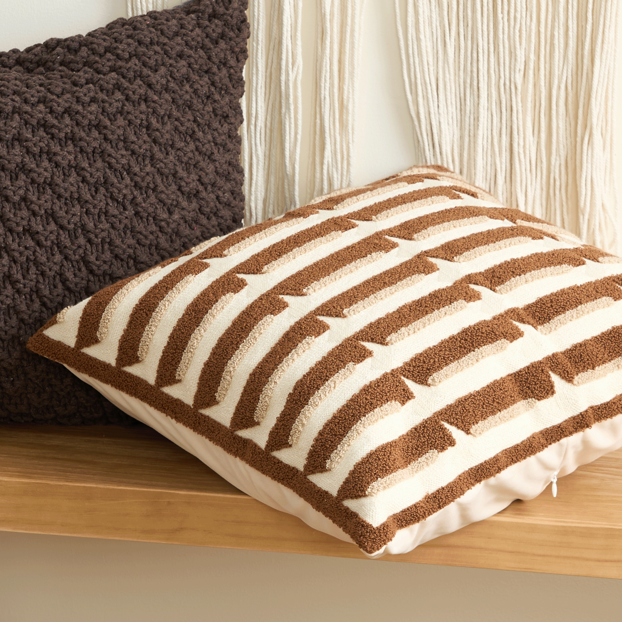 Rhythm Collection | Stripe Cushion Cover with Hidden Zipper | Soft & Durable Design for Cozy Comfort 8