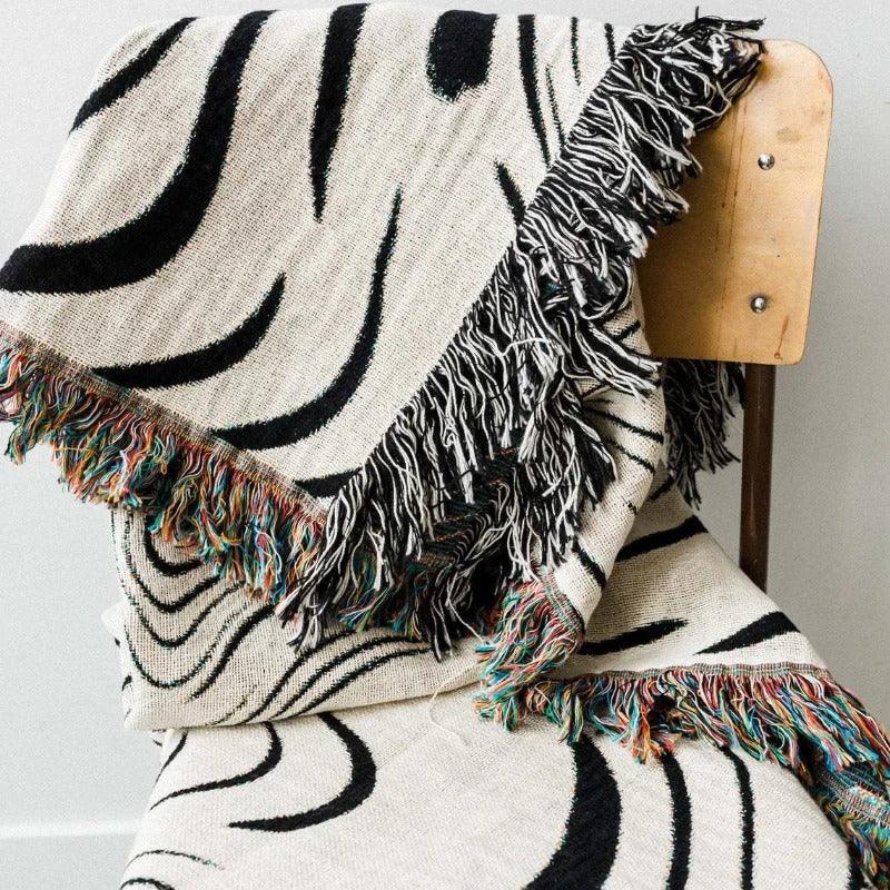Rustic Elegance | Cotton Throw Blanket with Bold Striped Pattern | Cozy Home Decor for All Seasons 4