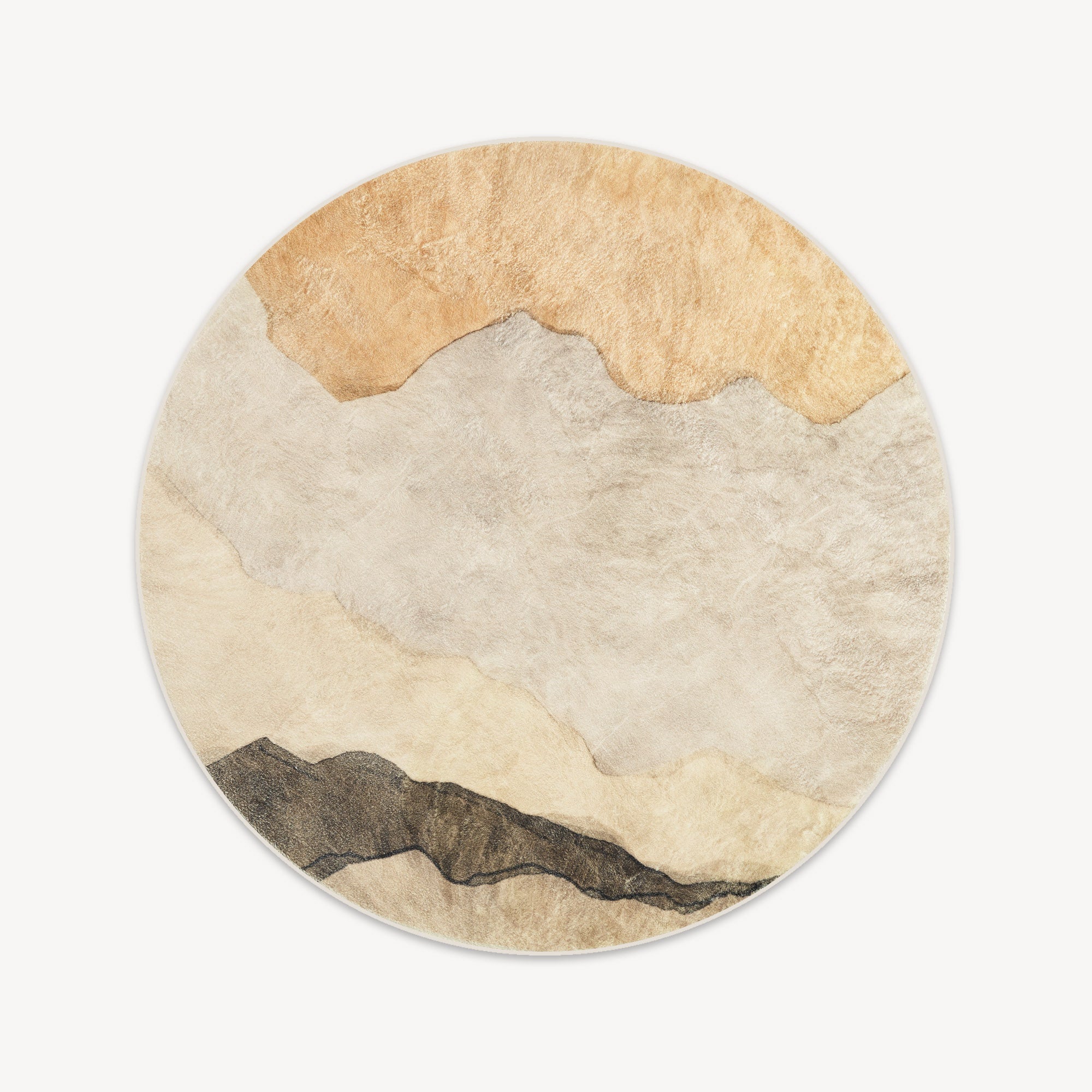 Sahara Blend | Abstract Round Rug with Spillproof Design | Cozy Touch for Stylish Living Spaces 0
