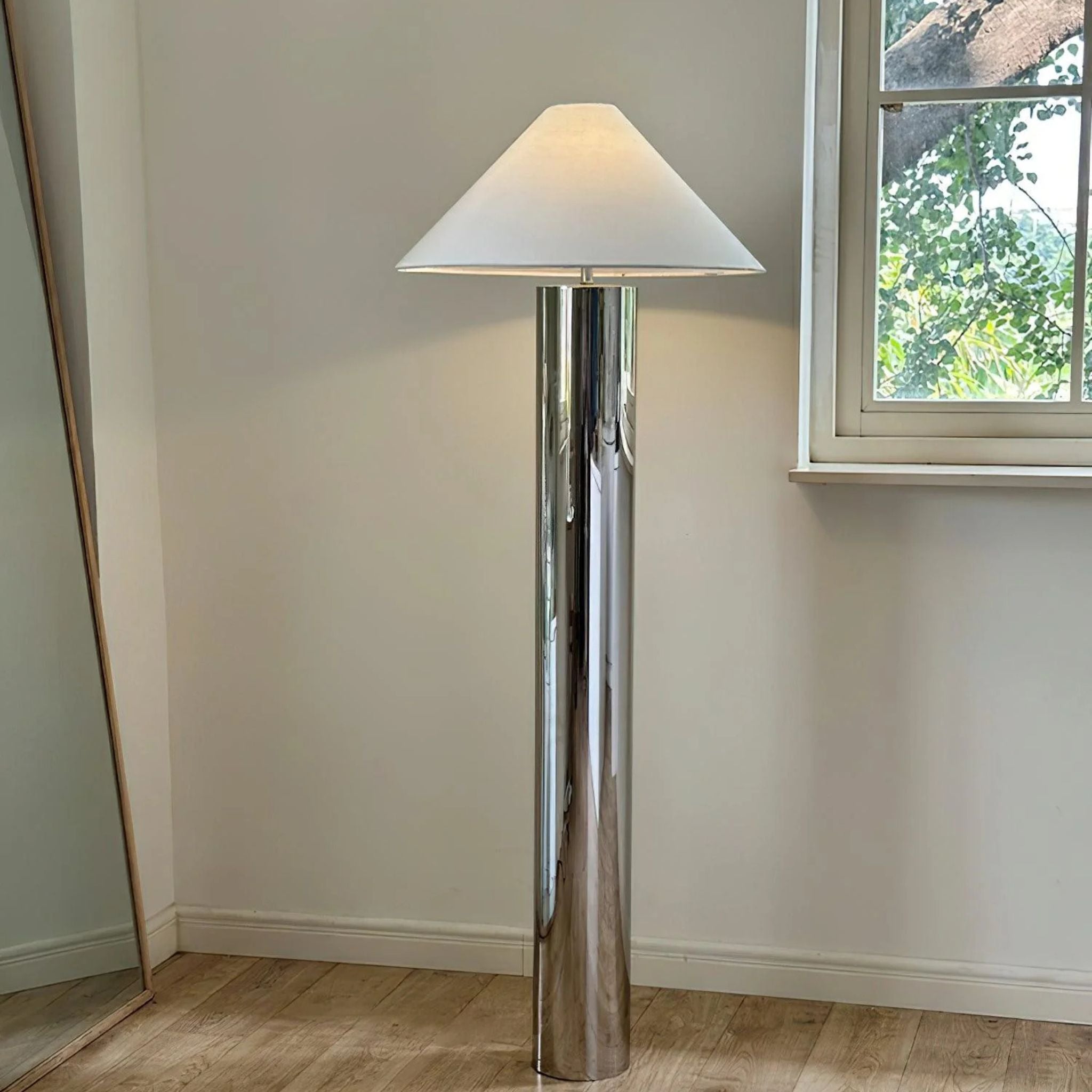 Sculptural Floor Lamp | Modern Stainless Steel Design with Ambient Illumination | Artistic Lighting for Contemporary Interiors 0