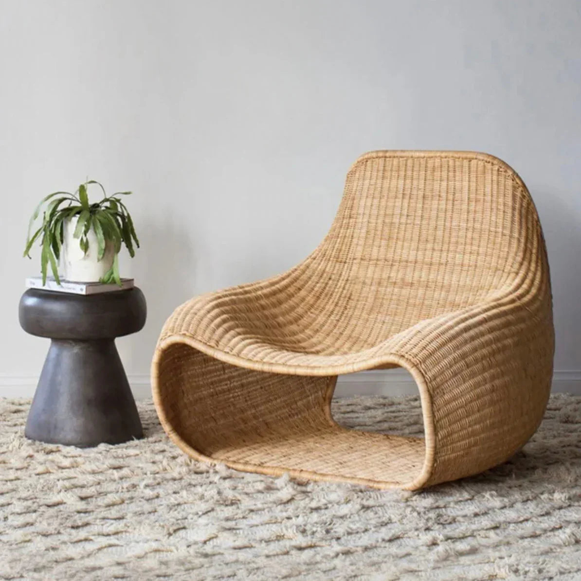 Sculptural Marissa Chair | Premium Synthetic Rattan with Organic Design | Comfortable Accent Chair for Indoor and Outdoor Spaces 1