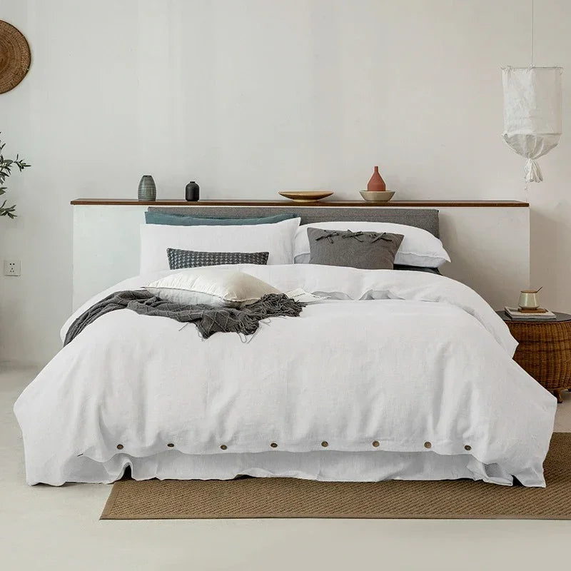 Sebastien Collection | Pure Linen Bedding Set with Matching Pillowcases | Cozy Chic Atmosphere for Stylish Bedrooms 1