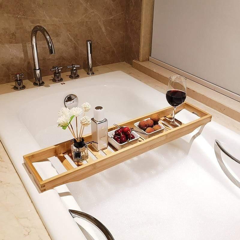 Serenity Collection | Bathtub Tray with Extendable Bamboo Frame | Elegant Caddy for Relaxation 1