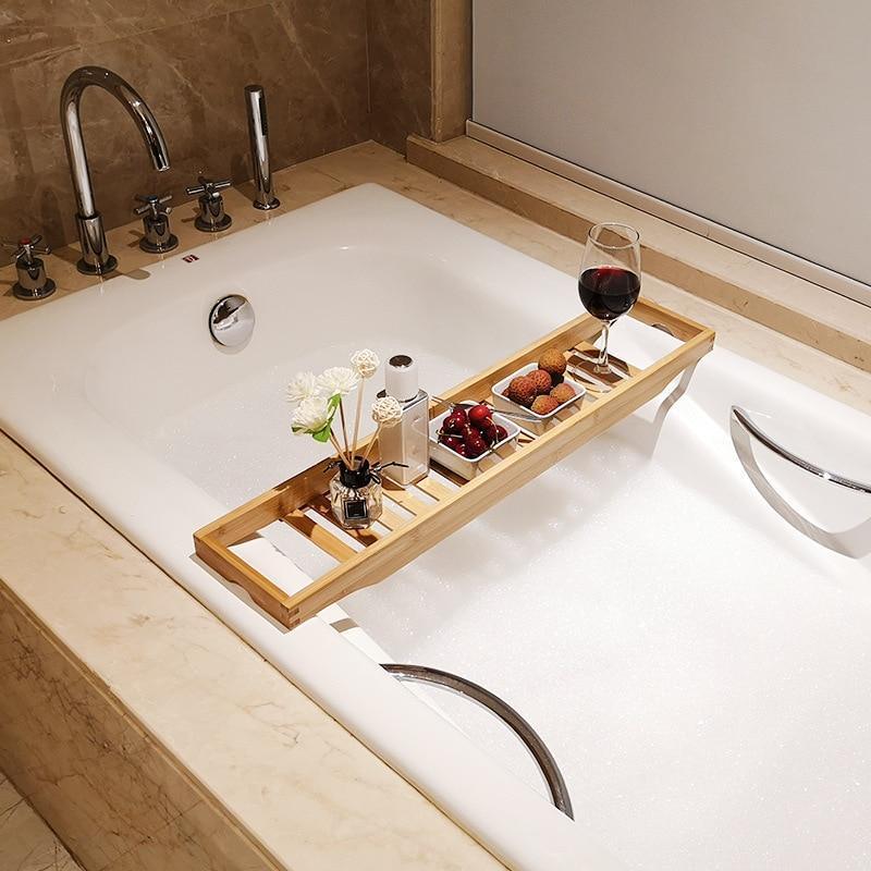 Serenity Collection | Bathtub Tray with Extendable Bamboo Frame | Elegant Caddy for Relaxation 2