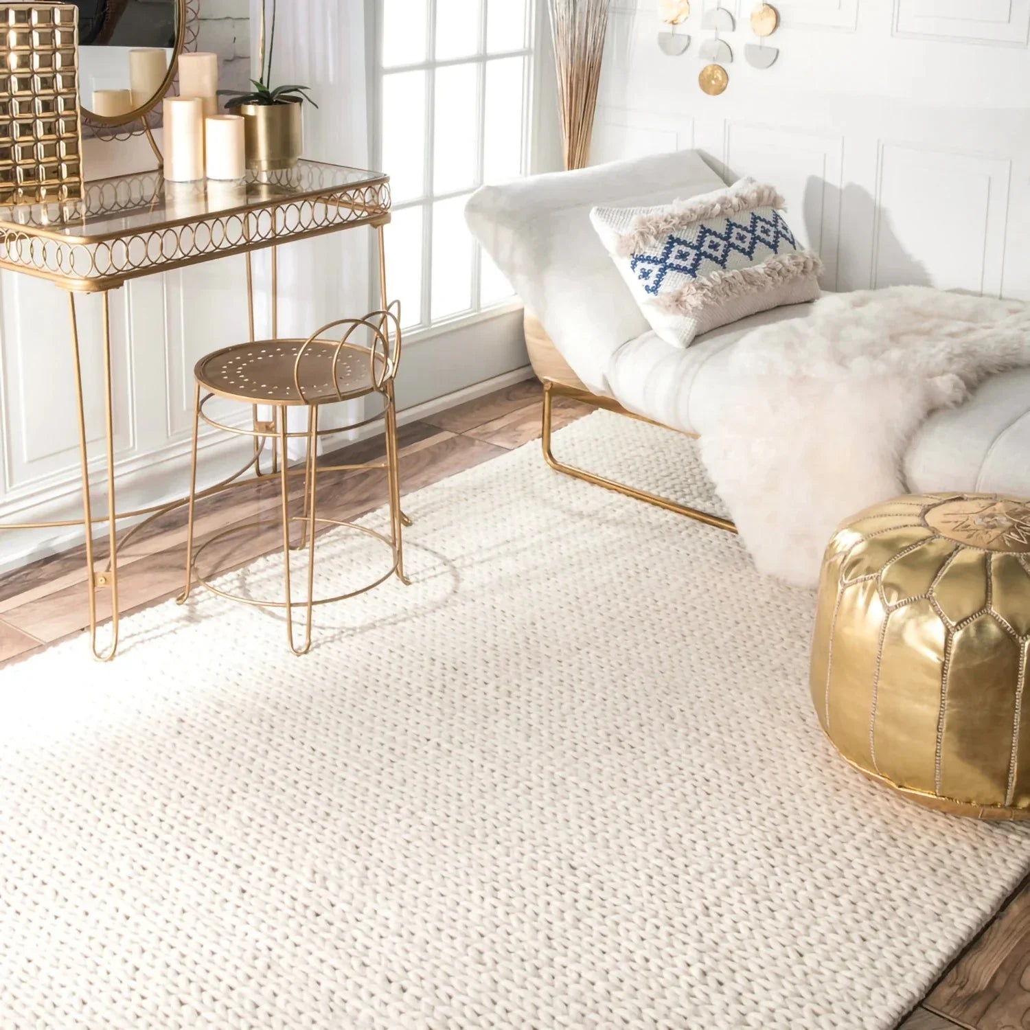 Shiloh Collection | Luxurious Wool Area Rug with Anti-Slip Backing | Soft Durable Carpet for Living Room Decor 2