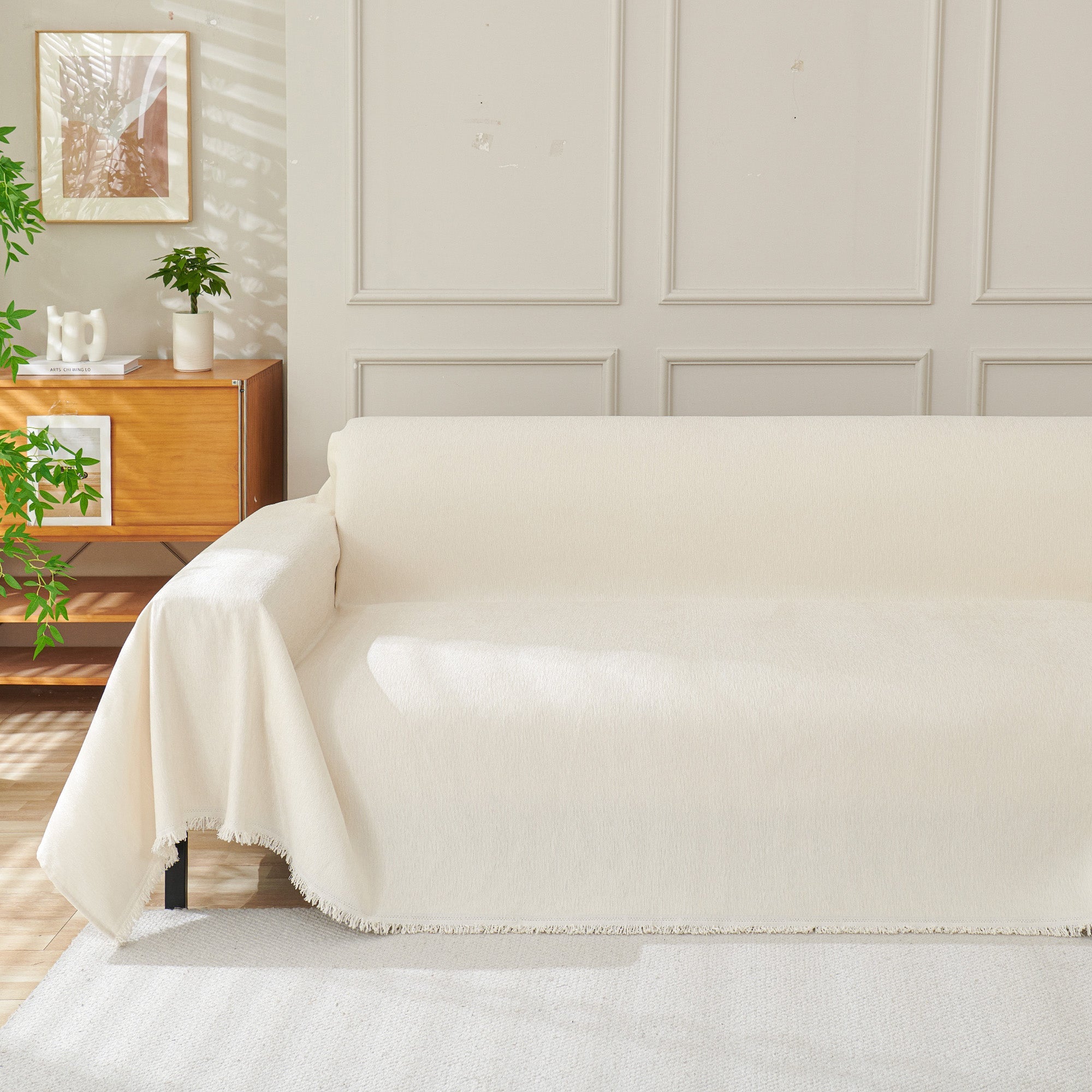 Sofa Cover | Geometric Boho Design with Easy Care Fabric | Stylish Protection for Home Decor 2
