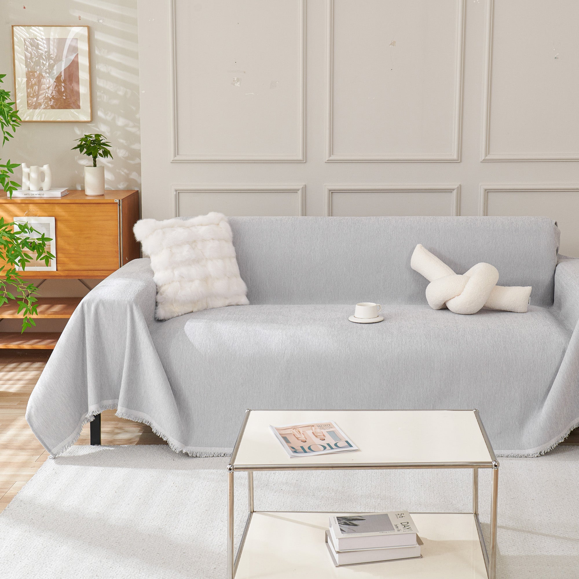 Sofa Cover | Geometric Boho Design with Easy Care Fabric | Stylish Protection for Home Decor 7