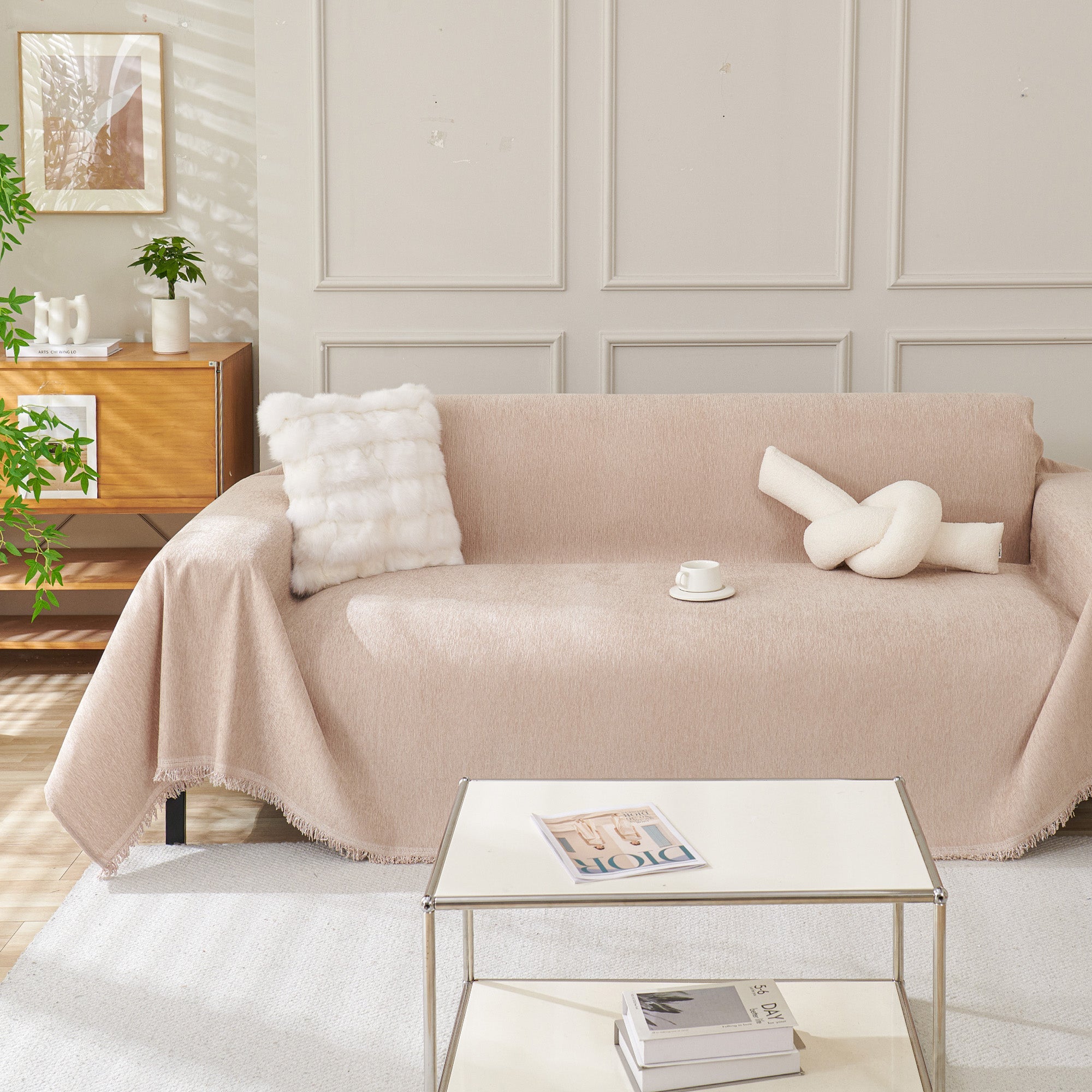 Sofa Cover | Geometric Boho Design with Easy Care Fabric | Stylish Protection for Home Decor 9