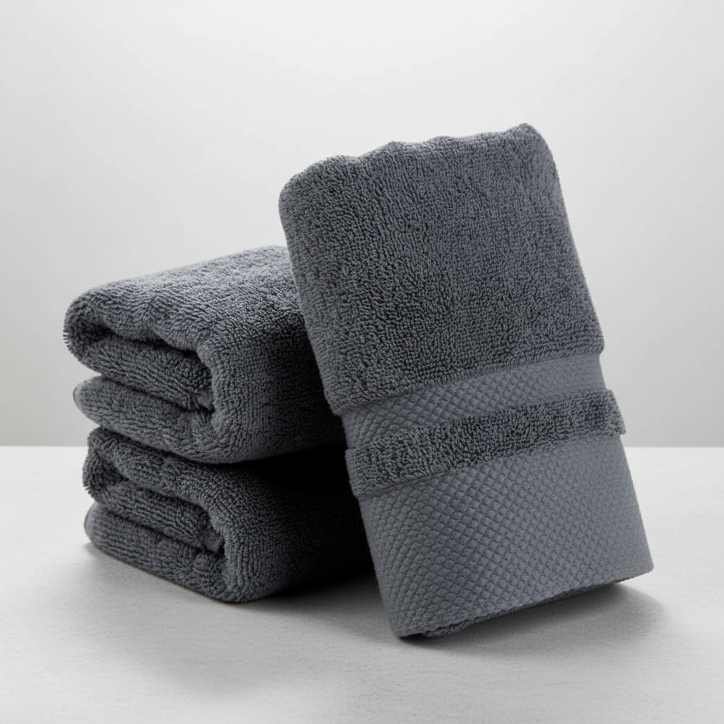 Soft Cotton Blend Bath Towels with Quick Absorbency | Elegant Striped Design for Luxurious Drying 0