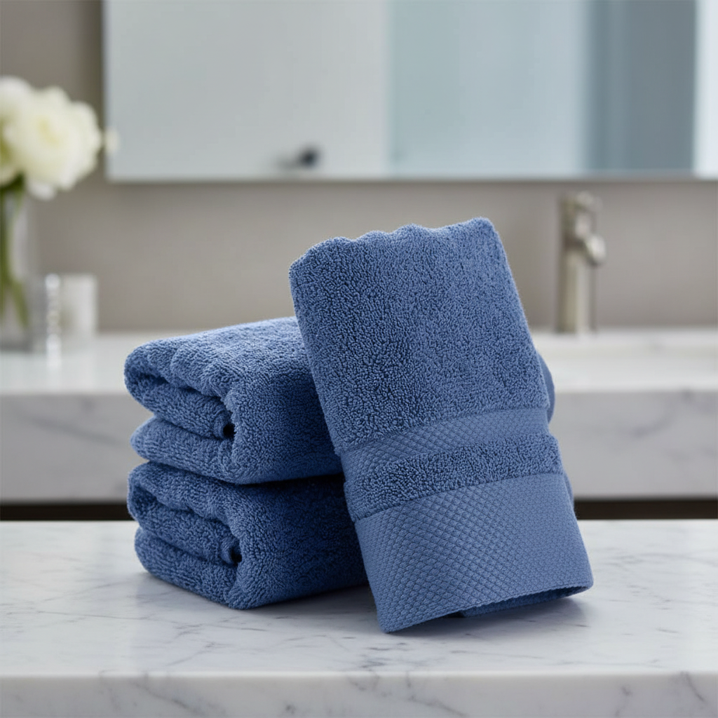 Soft Cotton Blend Bath Towels with Quick Absorbency | Elegant Striped Design for Luxurious Drying 1