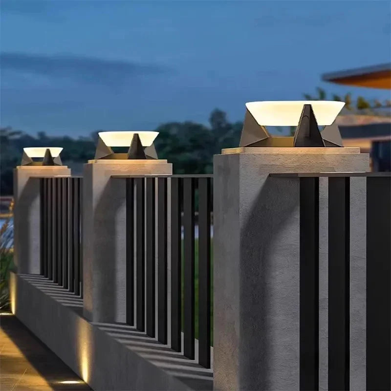 Solar Garden Lights | Adjustable Brightness Solar LED Column Light | Modern Design for Outdoor Ambiance 2