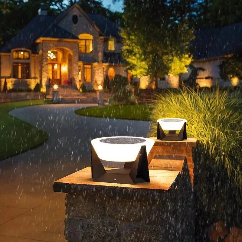 Solar Garden Lights | Adjustable Brightness Solar LED Column Light | Modern Design for Outdoor Ambiance 3