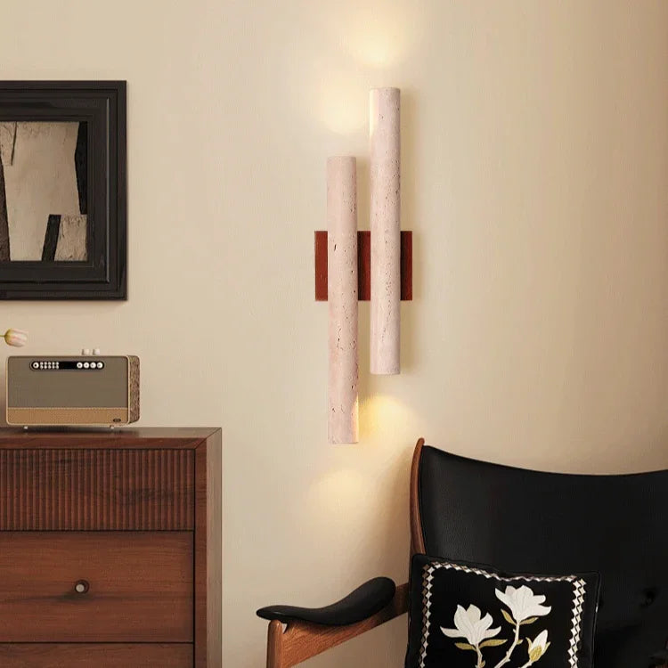 Stone Wall Lamp | LED Wall Sconce with Up-and-Down Lighting | Modern Ambiance for Home Decor 4