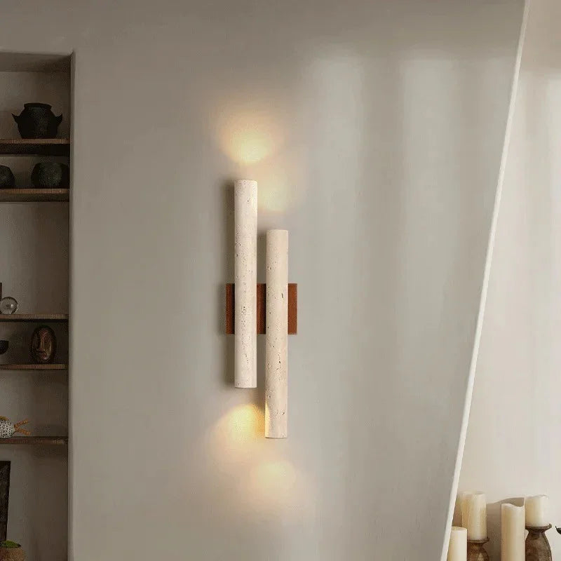 Stone Wall Lamp | LED Wall Sconce with Up-and-Down Lighting | Modern Ambiance for Home Decor 7