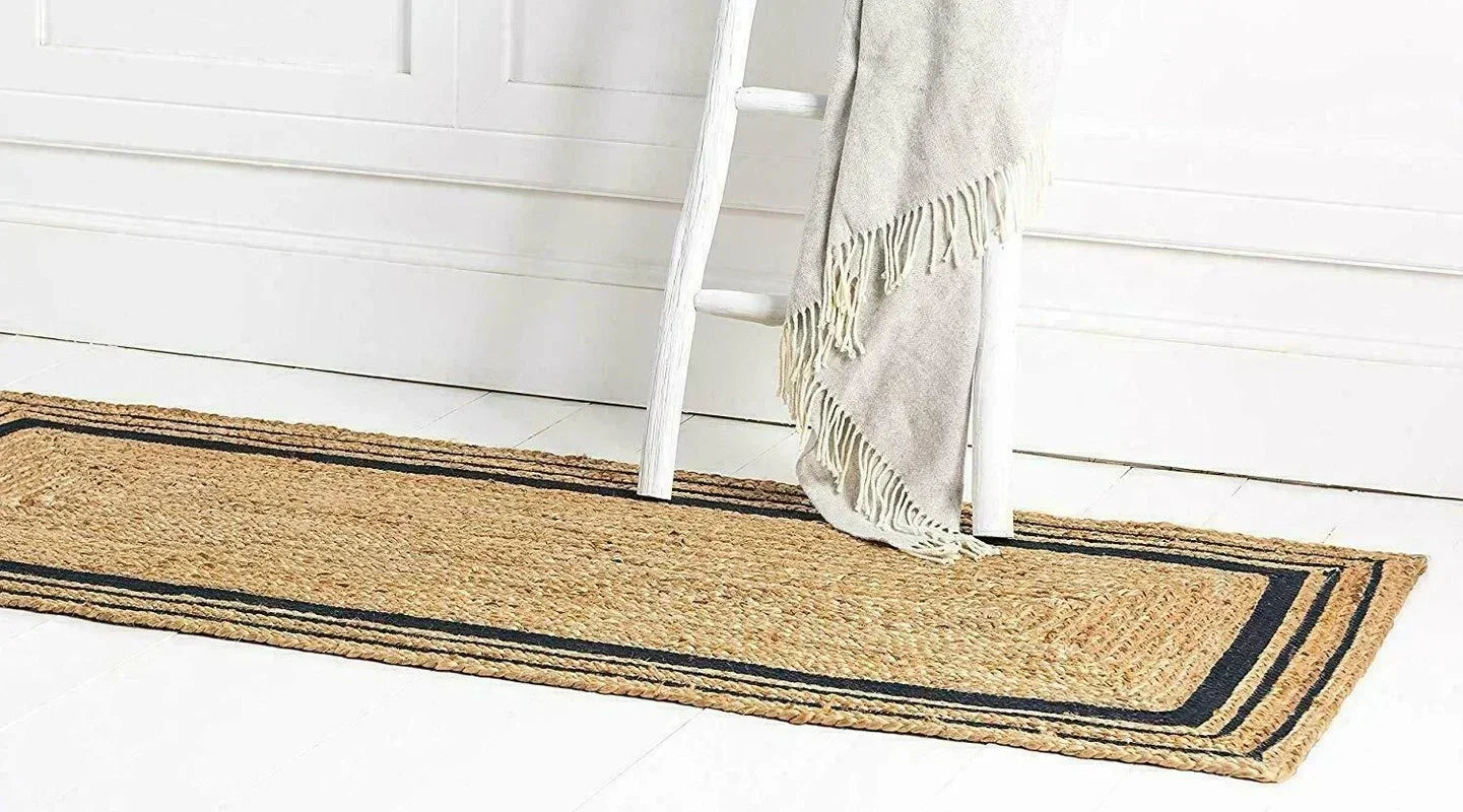 Striped Jute Runner Rug | Eco-Friendly Design for Hallways & Home Decor 4