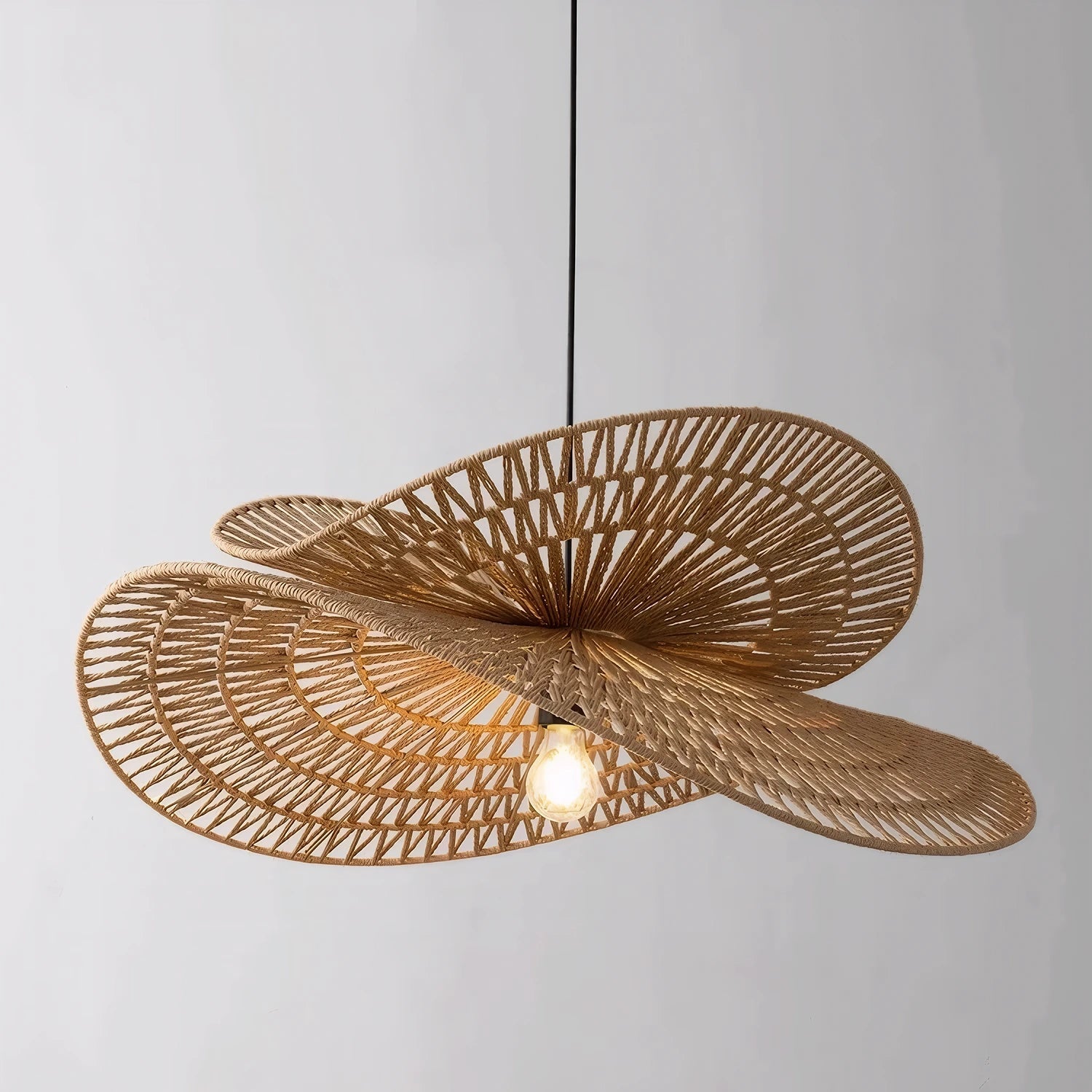 Torretes | Rattan Ceiling Lamp with Sculptural Design & Adjustable Height | Artisanal Lighting for Indoor Spaces 3