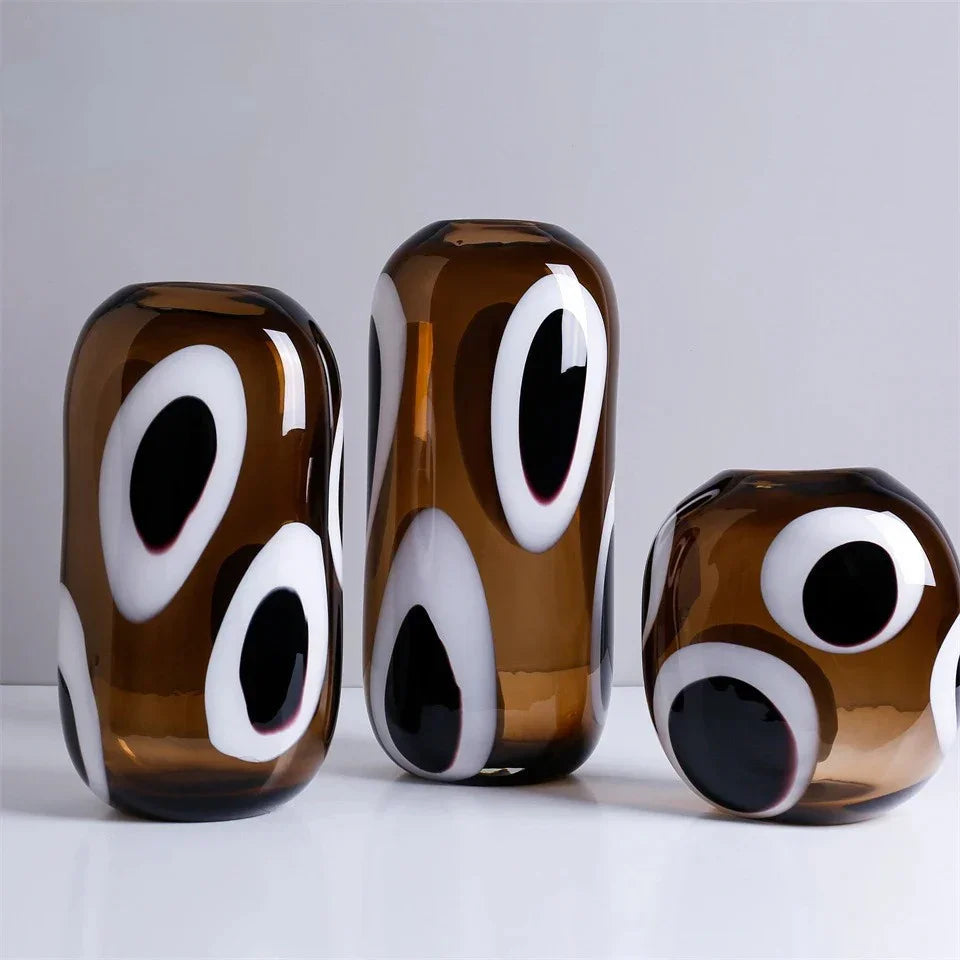 Vianney | Clear Glass Flower Vase with Unique Spot Pattern | Modern Decor for Elegant Home Styling 2