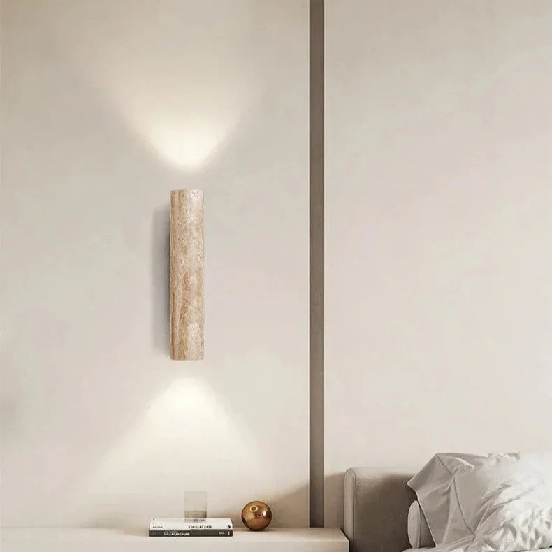 Wabi Sabi Collection | Wall Sconce Lighting with Up-and-Down Design | Elegant Travertine for Cozy Ambiance 2