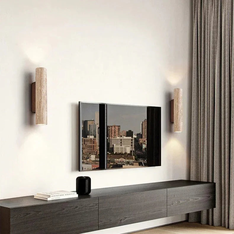 Wabi Sabi Collection | Wall Sconce Lighting with Up-and-Down Design | Elegant Travertine for Cozy Ambiance 4
