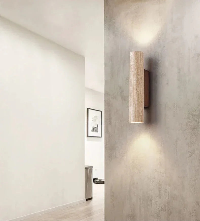 Wabi Sabi Collection | Wall Sconce Lighting with Up-and-Down Design | Elegant Travertine for Cozy Ambiance 8