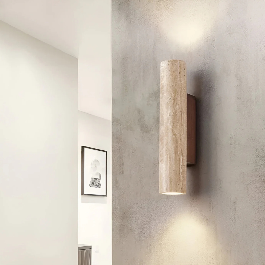 Wabi Sabi | Wall Lamp with Unique Travertine Design | Warm LED Lighting for Serene Ambiance 0