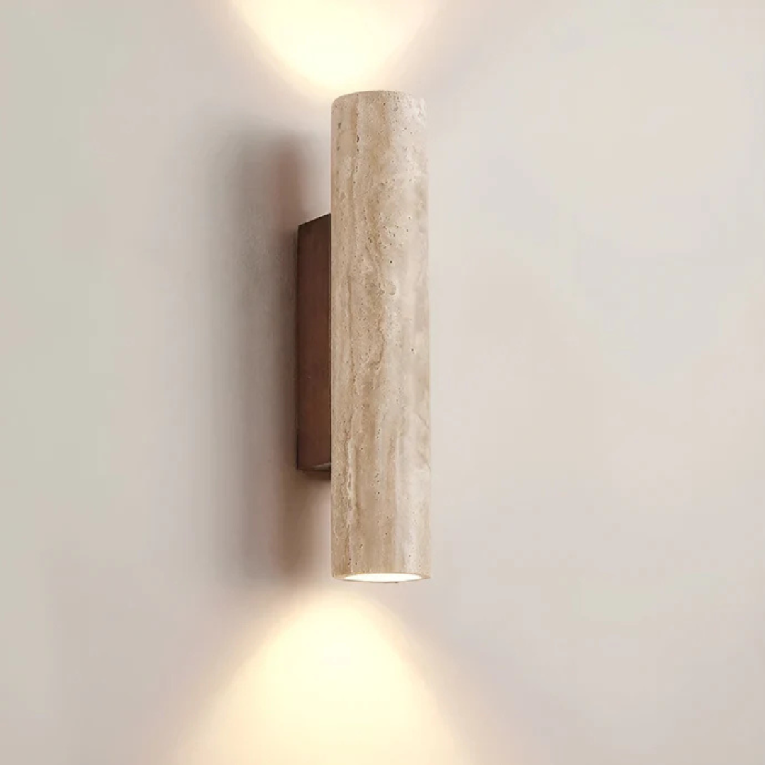 Wabi Sabi | Wall Lamp with Unique Travertine Design | Warm LED Lighting for Serene Ambiance 1
