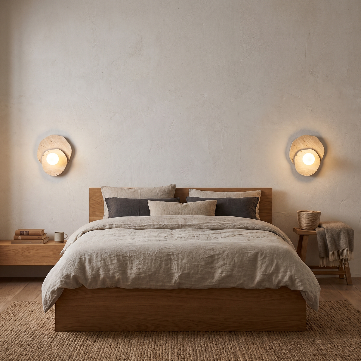 Abbot marble wall lamp in a bedroom