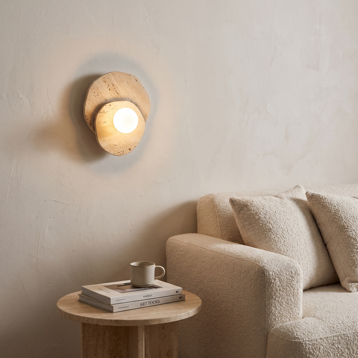 Abbot marble wall lamp in a living room