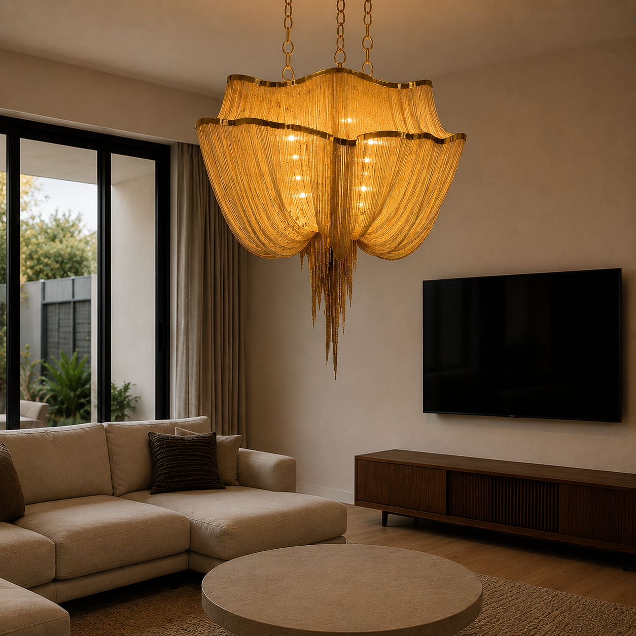 Alana Retro Double-Tier Chandelier tier detail