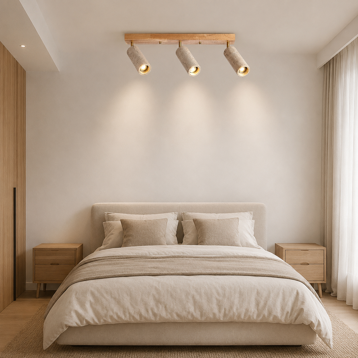 Alba Travertine Ceiling Spotlight in Walnut finish