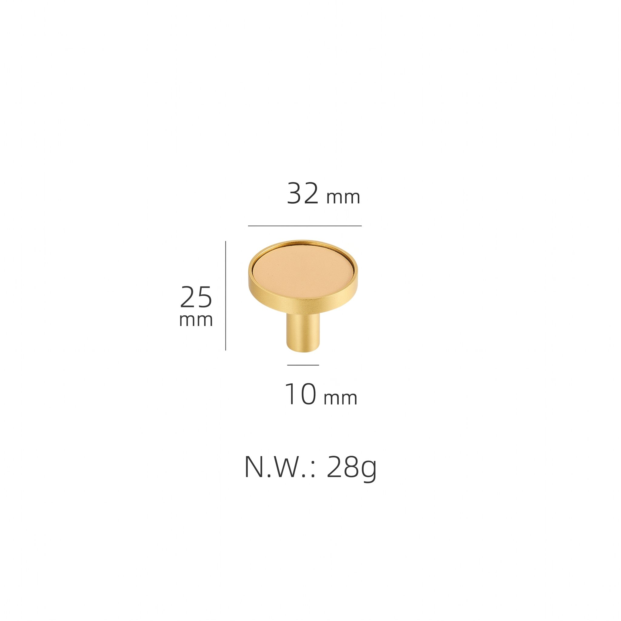 Swansea leather-wrapped brass cabinet handle dimensions in millimetres on a plain white background