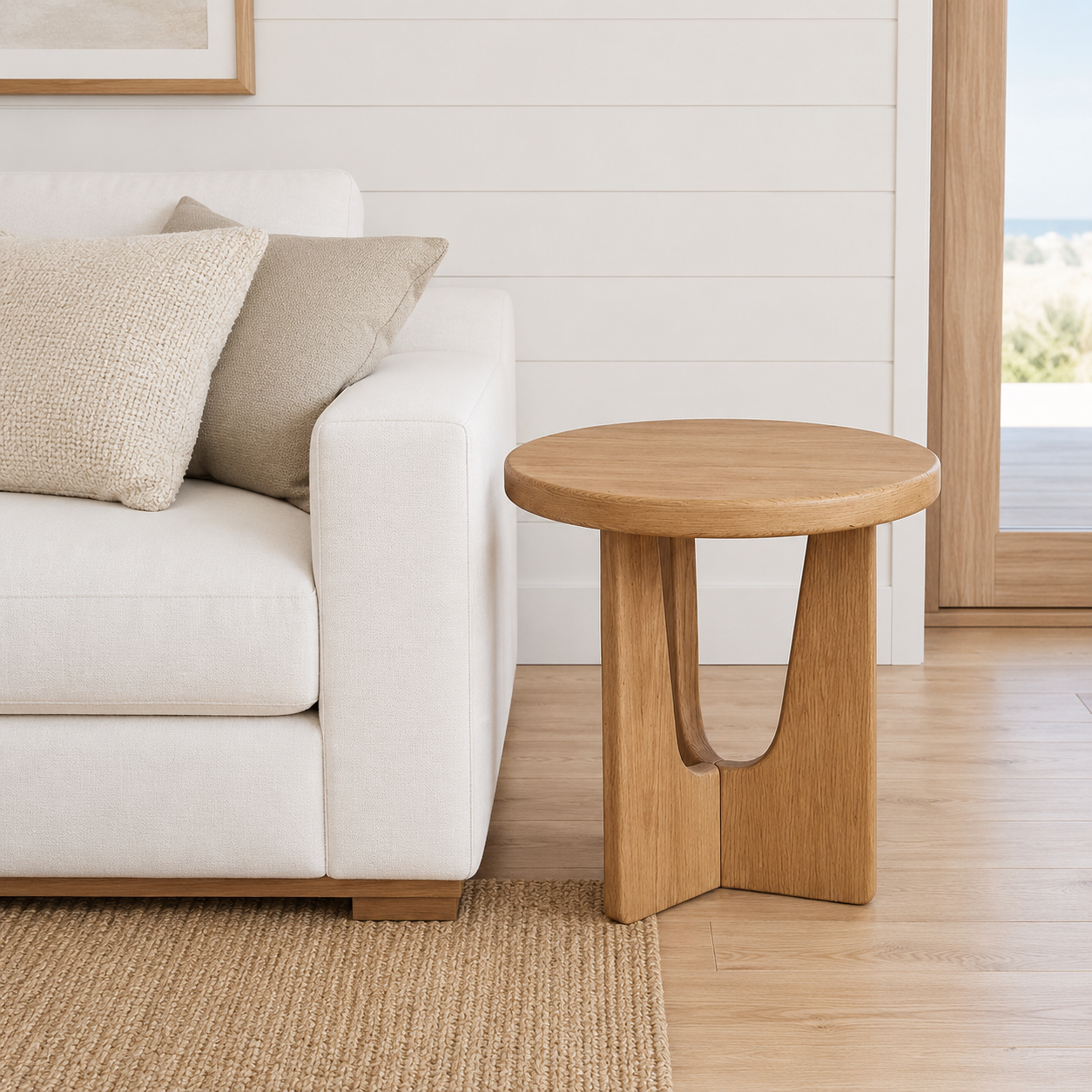 Amy Wooden Side Table shown in full view