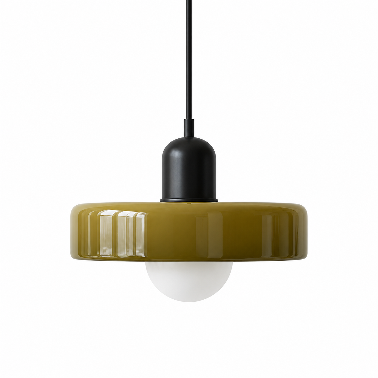 Annie Bauhaus-Inspired Coloured Glass Pendant Light cord length adjustment detail