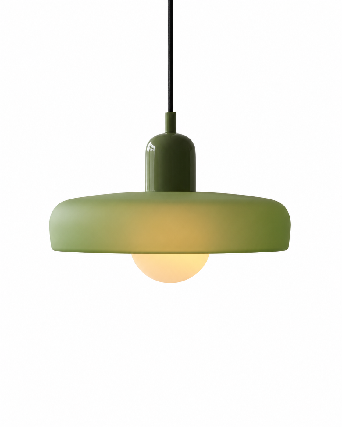 Annie Bauhaus-Inspired Coloured Glass Pendant Light hardware and fitting detail