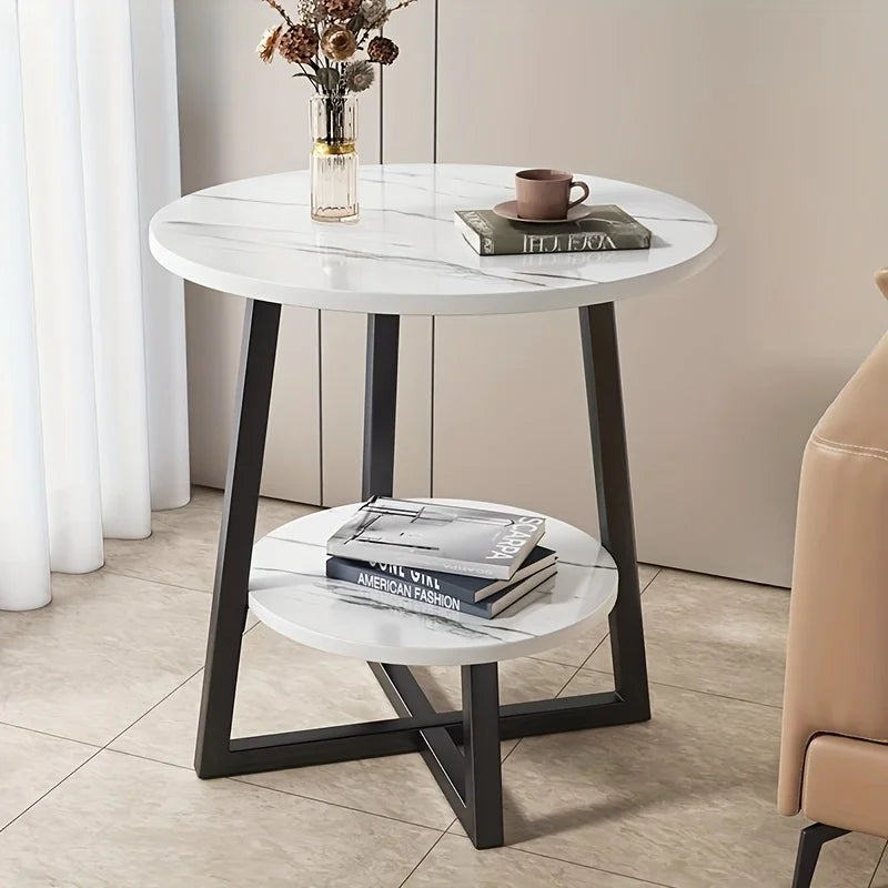 Aralynae Two-Tier Side Table storage tier close-up
