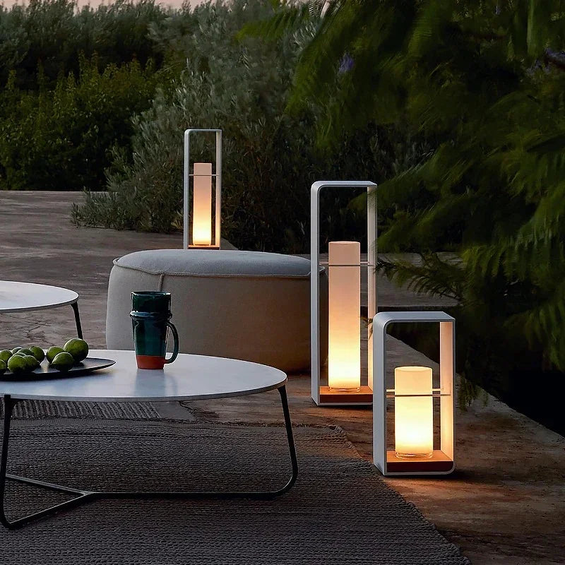 Atlas LED Garden Lamp styled along a driveway