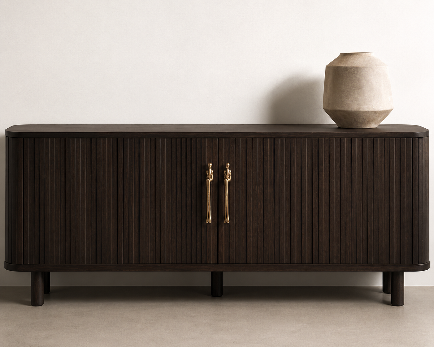 Bathurst Sculptural Brass Cabinet Handle side profile