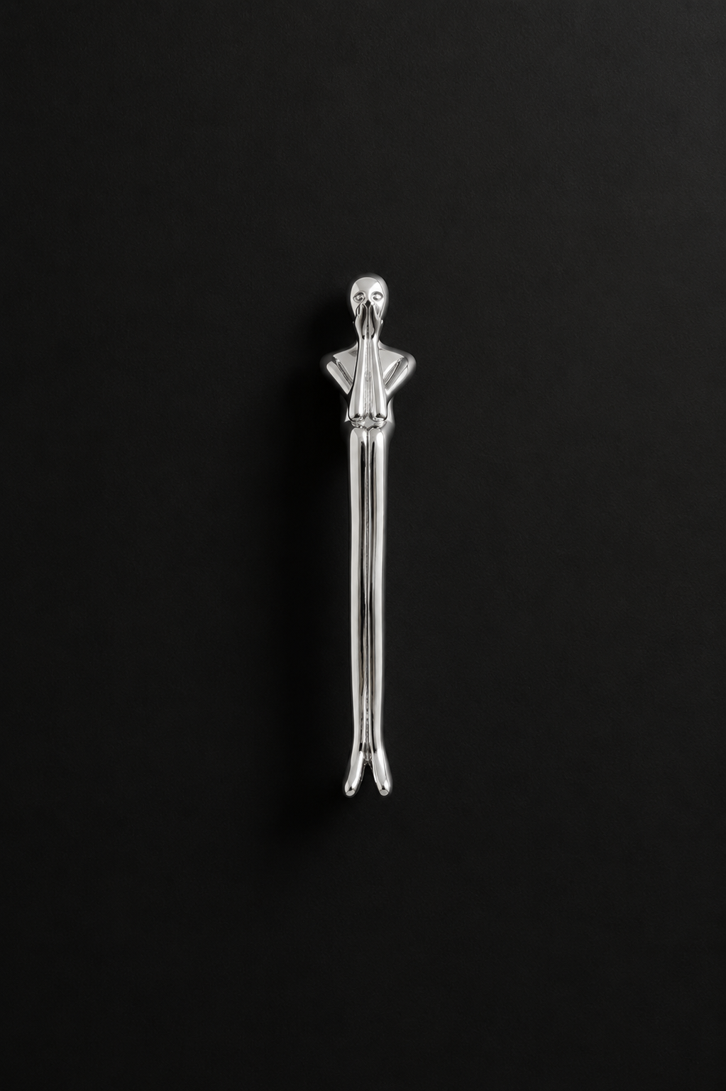 Bathurst Sculptural Brass Cabinet Handle single-hole mounting detail