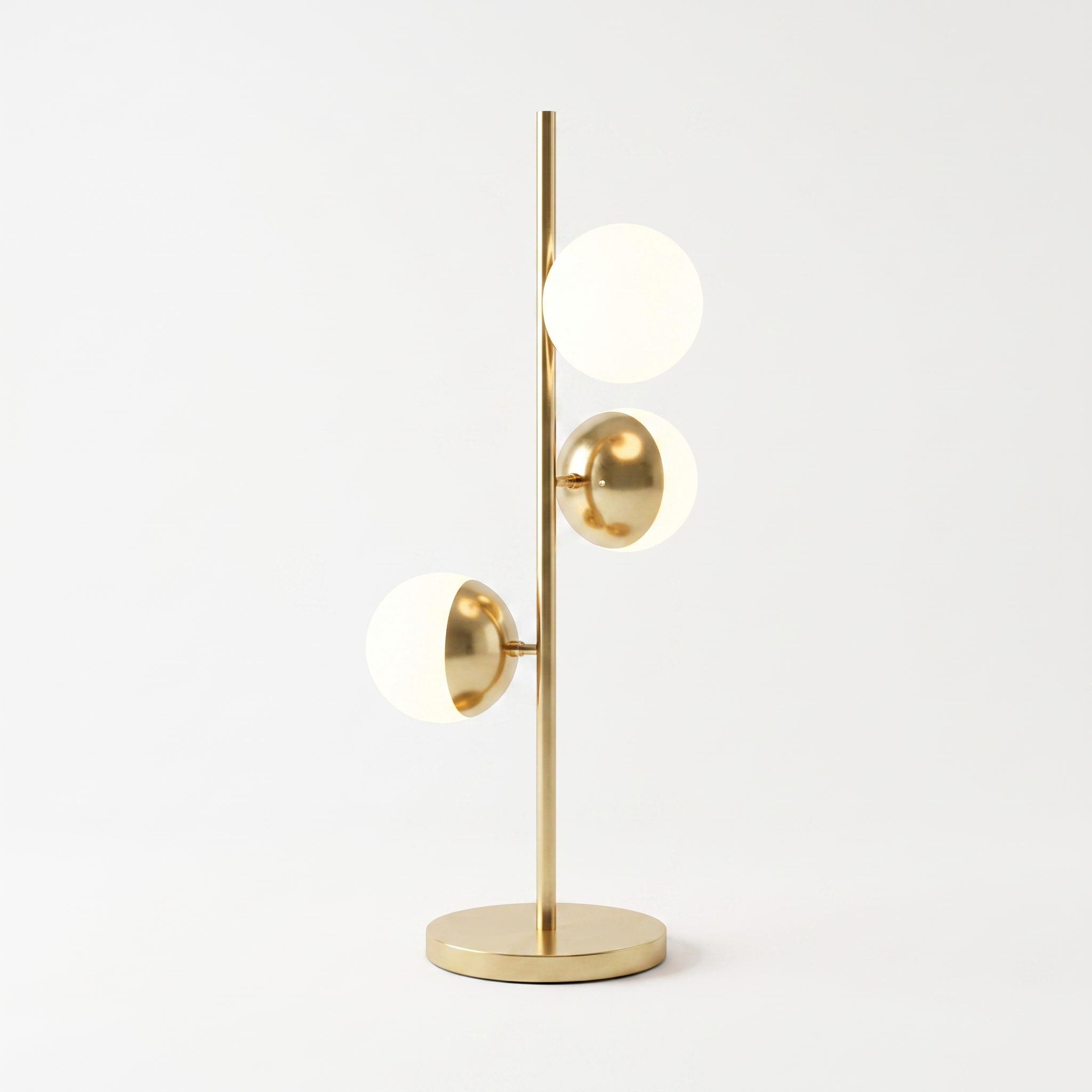 Cactus gold glass-globe table lamp on a plain white background