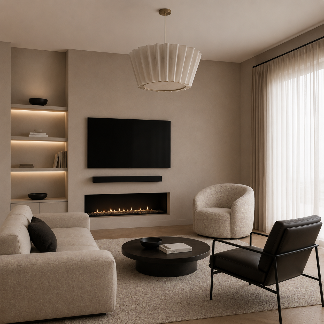 Calor Soft Fabric Pendant Light front view