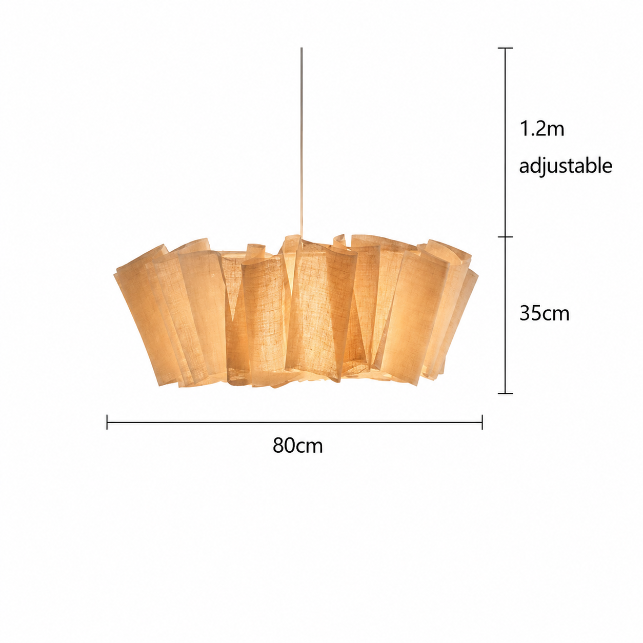 Calor Soft Fabric Pendant Light in a living room setting