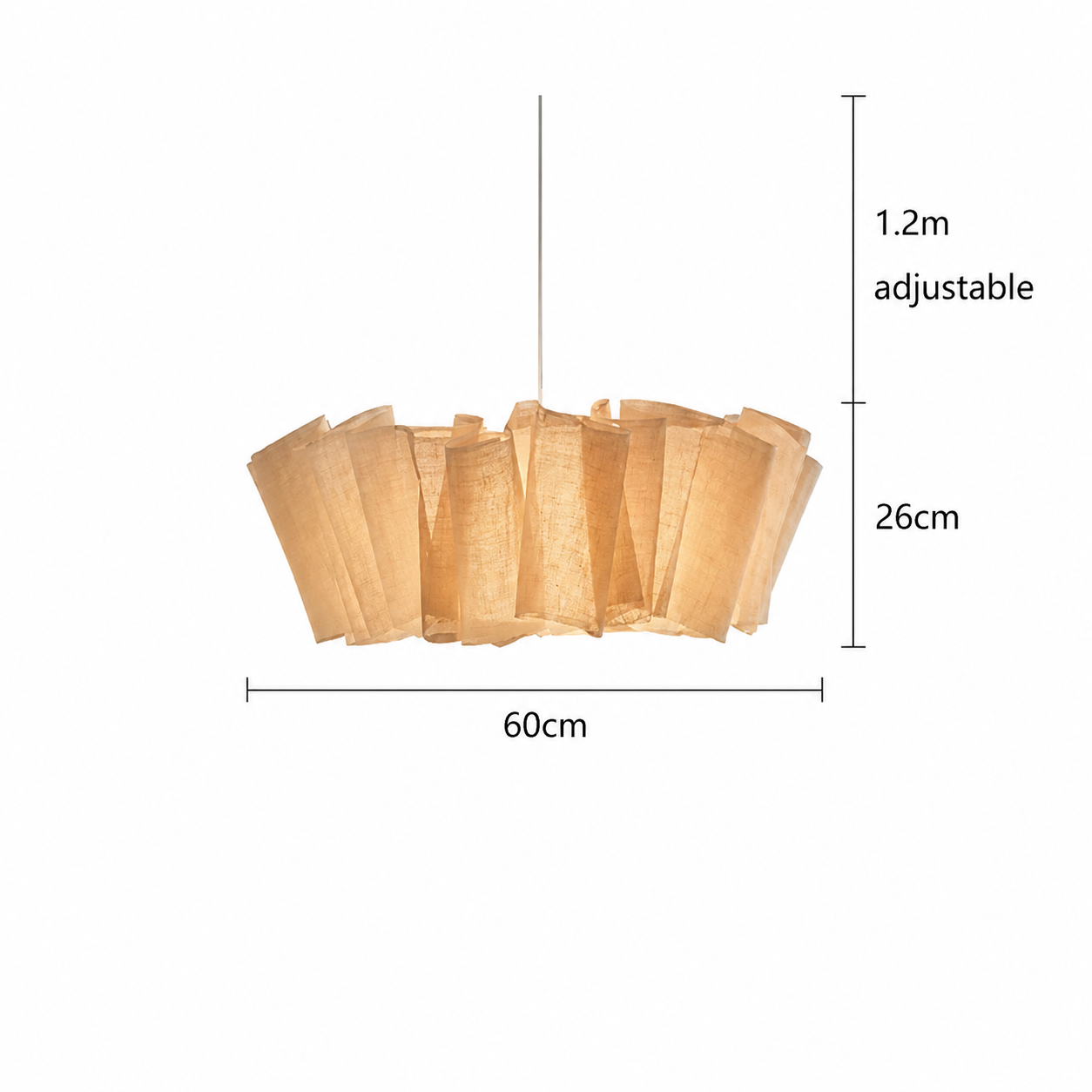Calor Soft Fabric Pendant Light size comparison