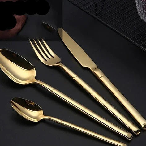 Catalina Cutlery Set in Gold styled for a place setting