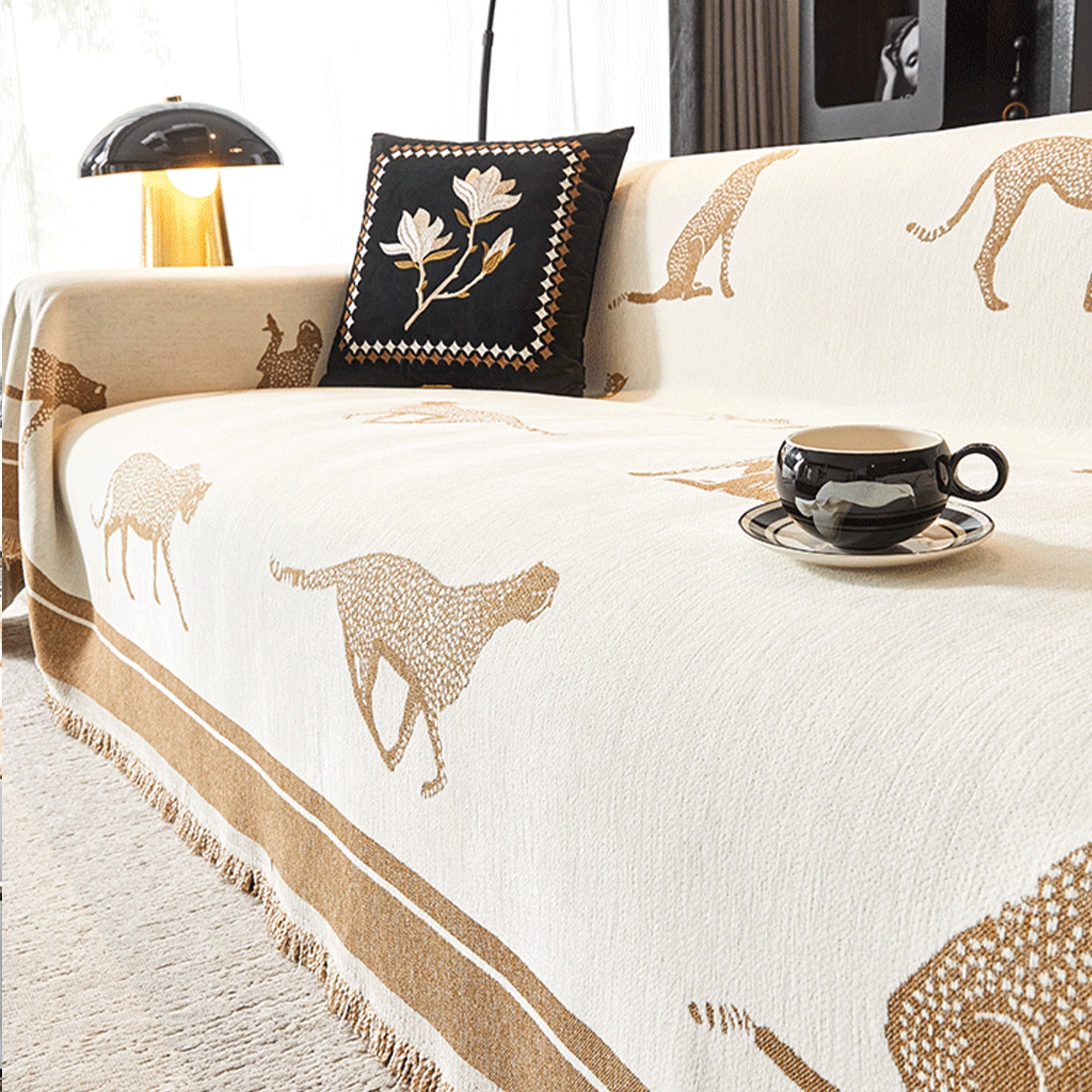 Cheetah Sofa Cover machine washable care instructions