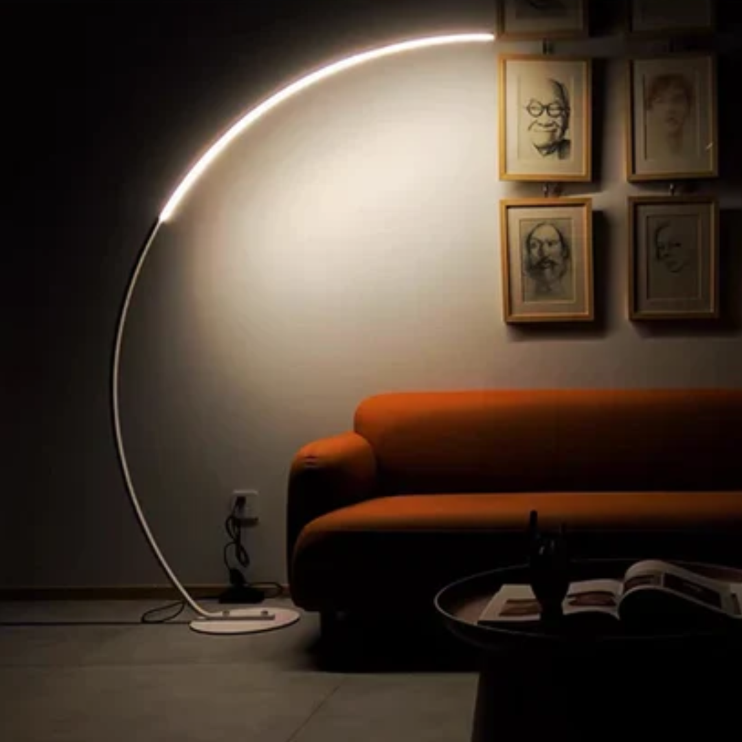 Clayton floor lamp in white finish
