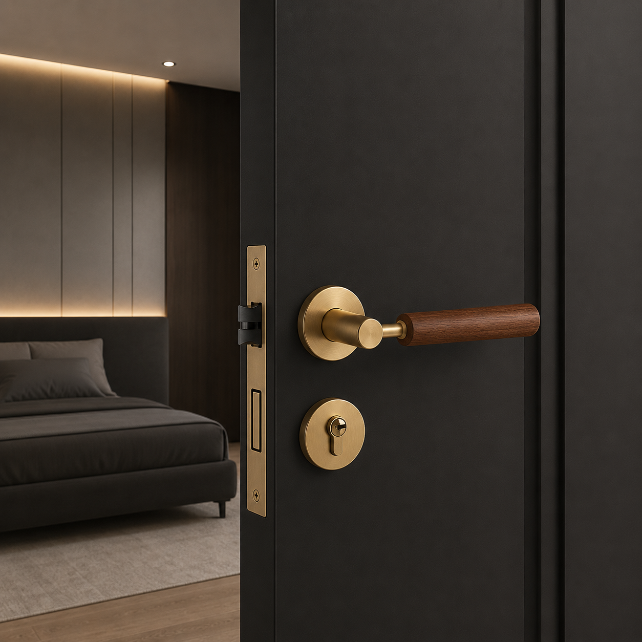 Clovelly Zinc Alloy Door Lock Set exploded view of components