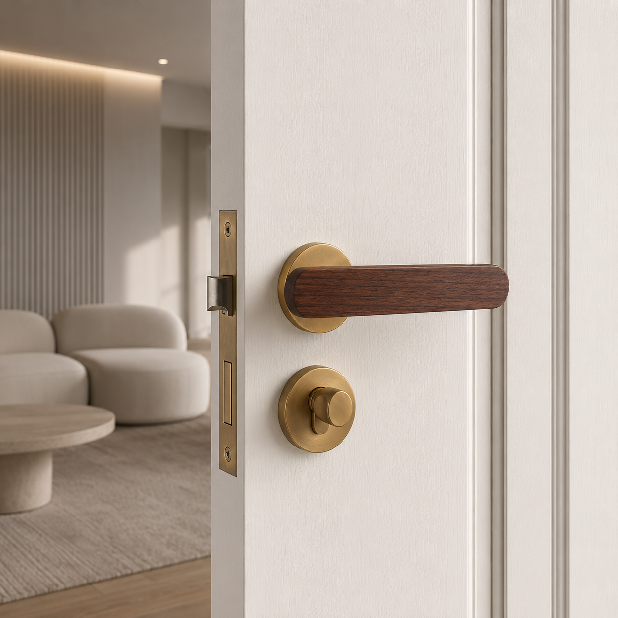Clovelly Zinc Alloy Door Lock Set backplate and spindle detail