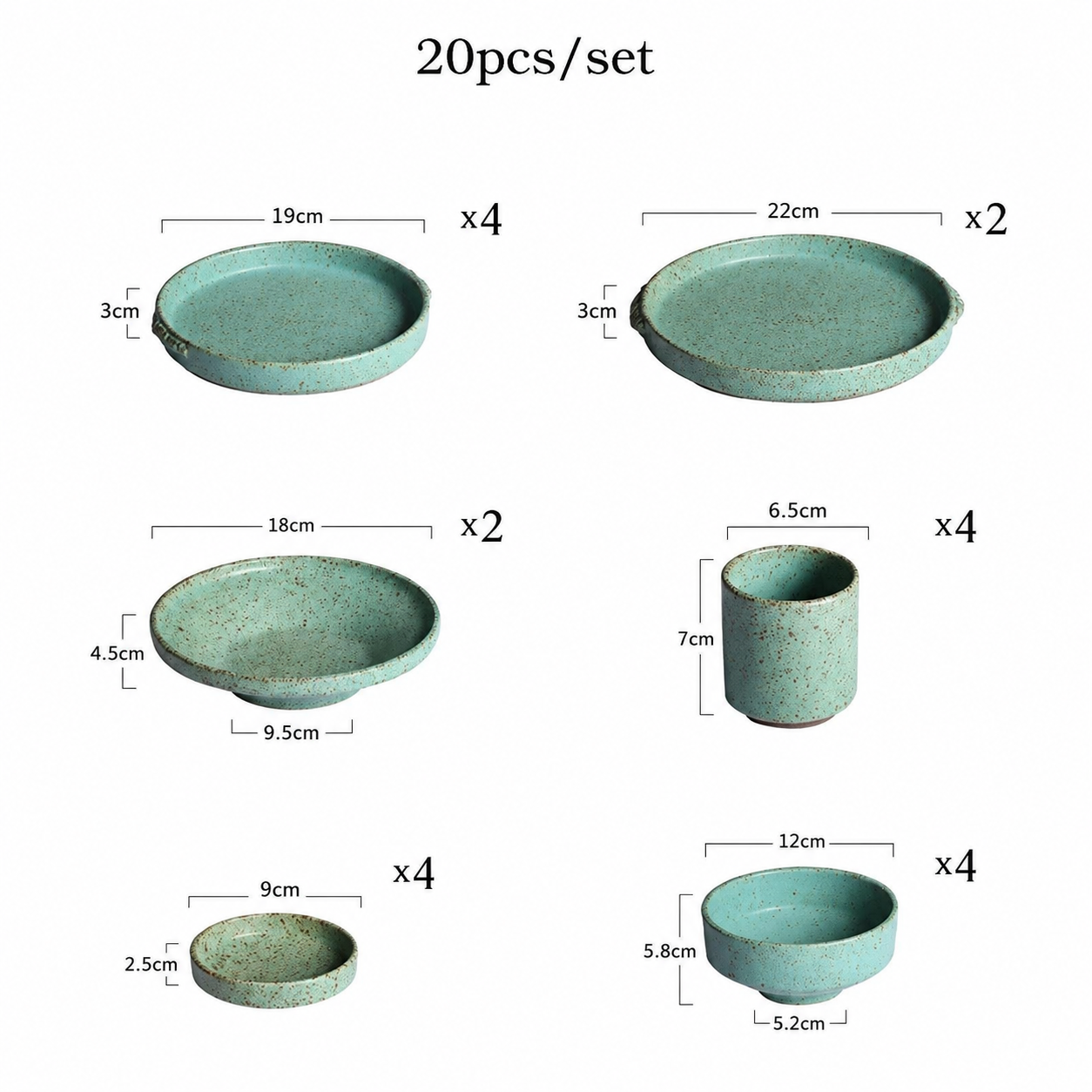 Coffs 20-Piece Porcelain Dinnerware Set laid out for a family meal