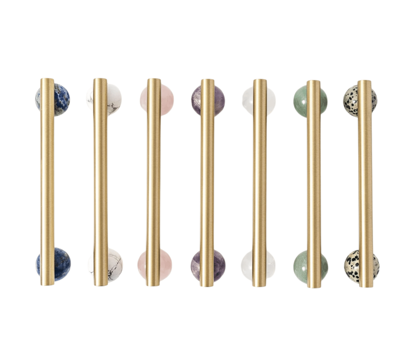 Coogee Brass & Marble Cabinet Handle shown on a kitchen cabinet