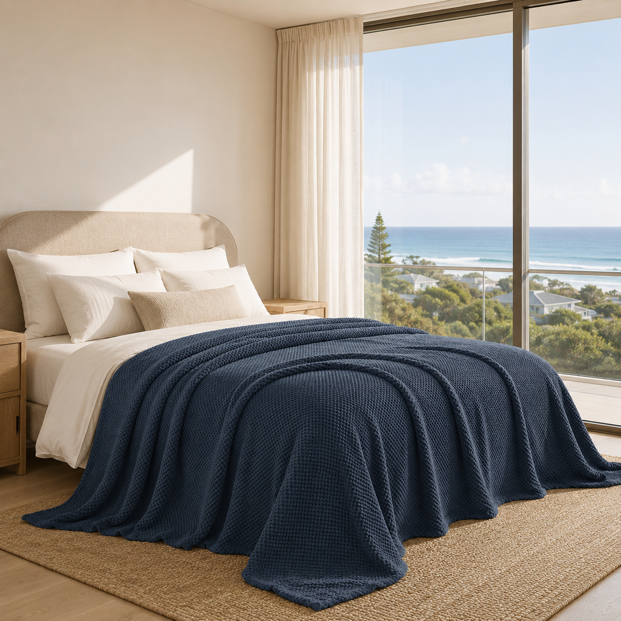 Denham Fleece Blanket used outdoors, showing its versatility for picnics and travel